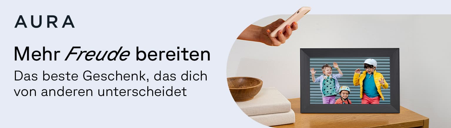 Zu den smarten Bilderrahmen von Aura